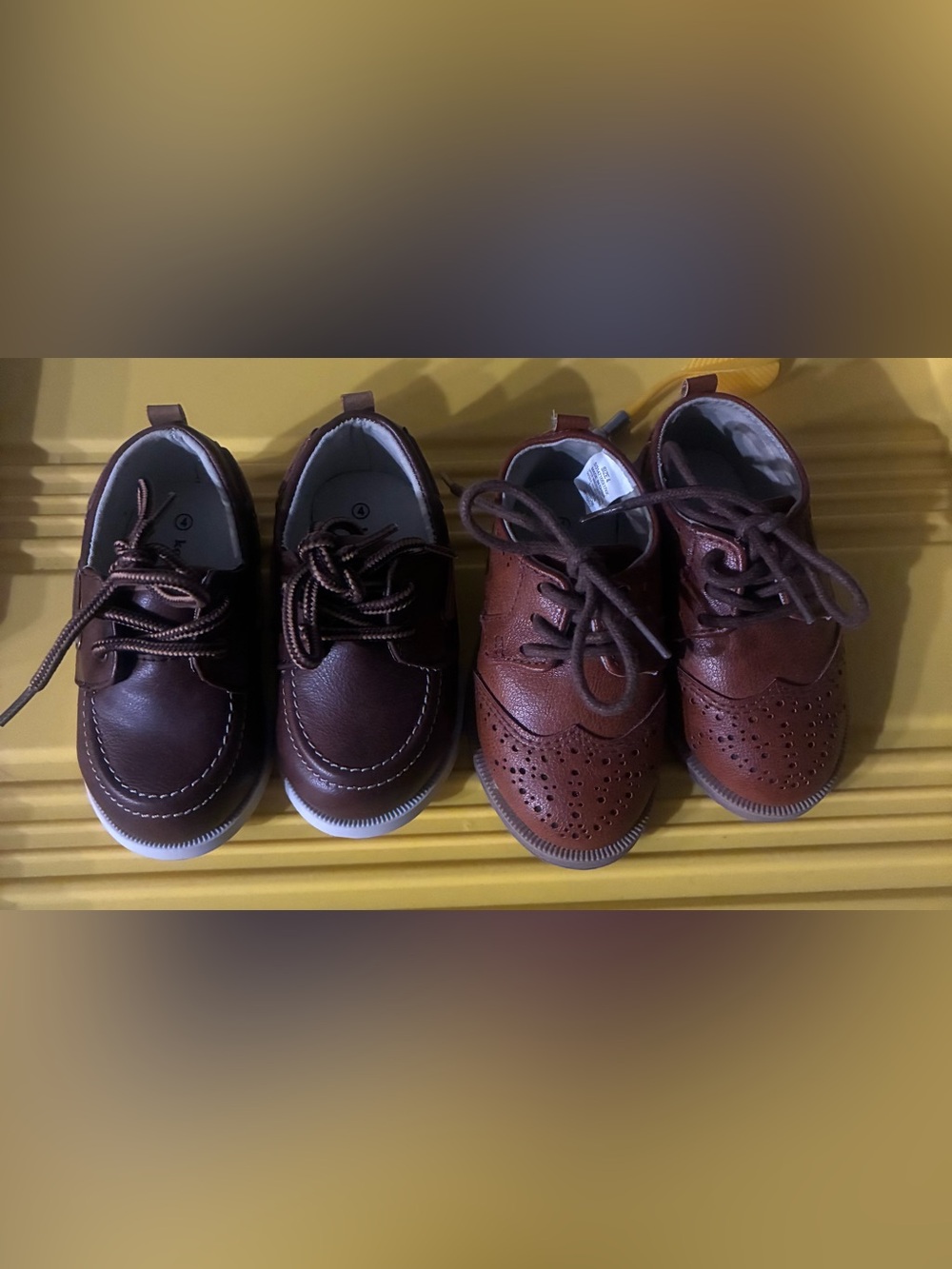 Two pairs Koala kids Classic Brown Kids Dress Shoes with Lace-Up Closure